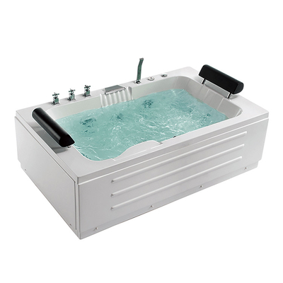 ABS Freestanding White Acrylic Corner Bathtub Rectangular 2 People